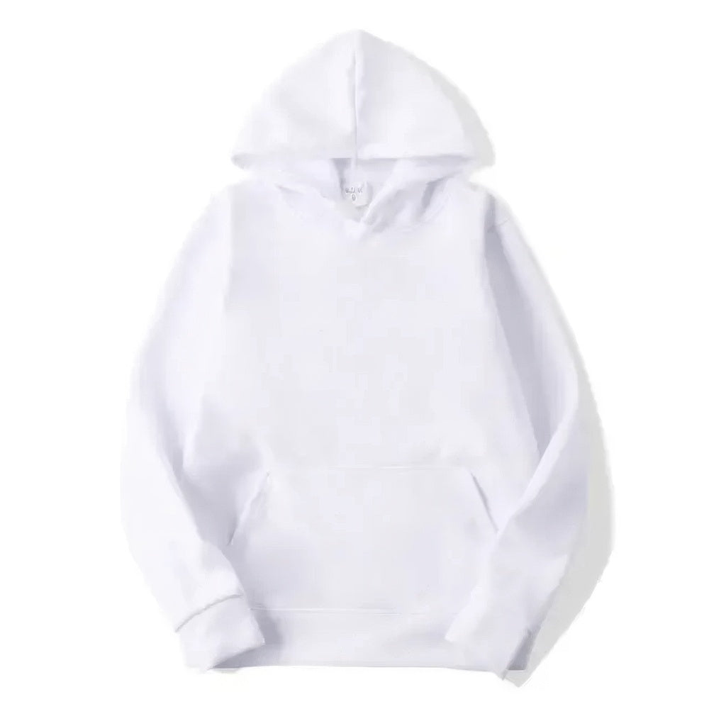 Women's drawstring pullover hoodie in white