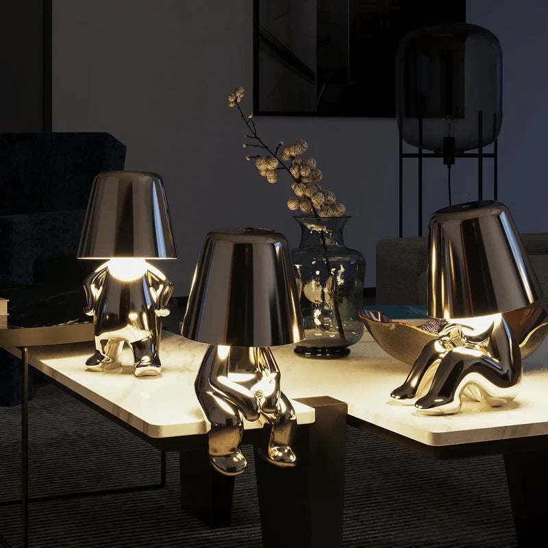 Rechargeable Touch-Control Sculptural Desk Lamp