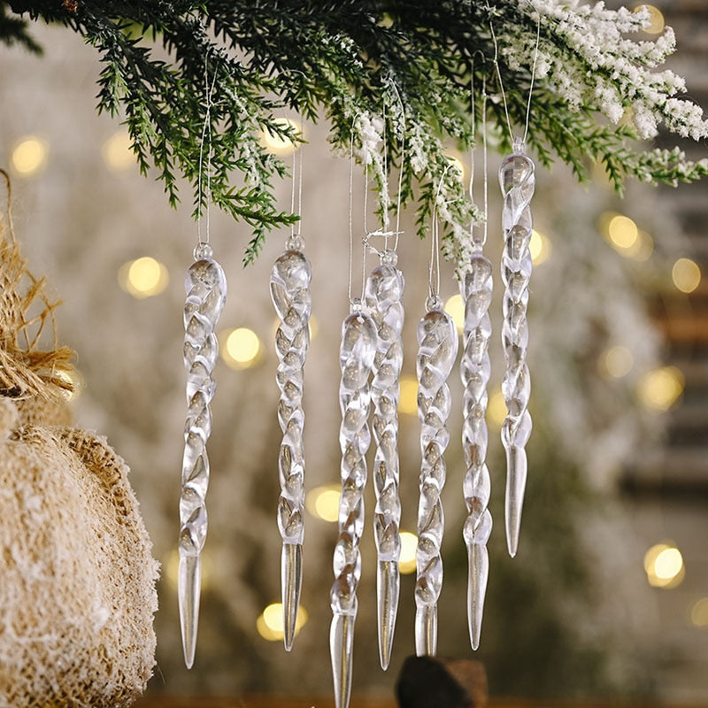 12-Piece Artificial Icicle Christmas Tree Decorations