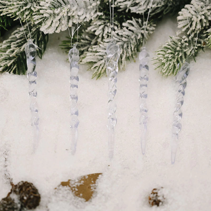 12-Piece Artificial Icicle Christmas Tree Decorations