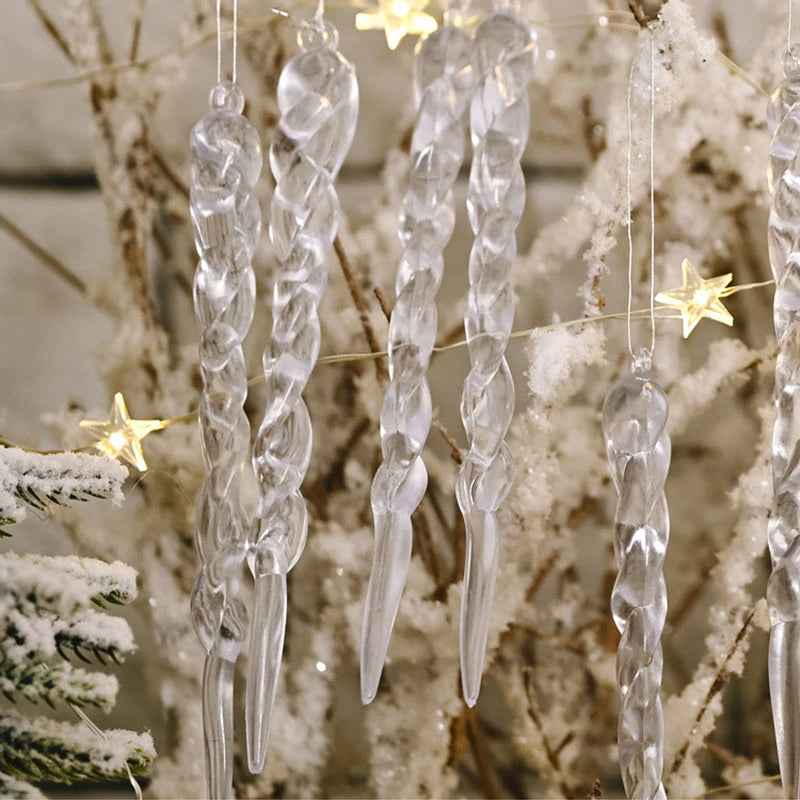 12-Piece Artificial Icicle Christmas Tree Decorations