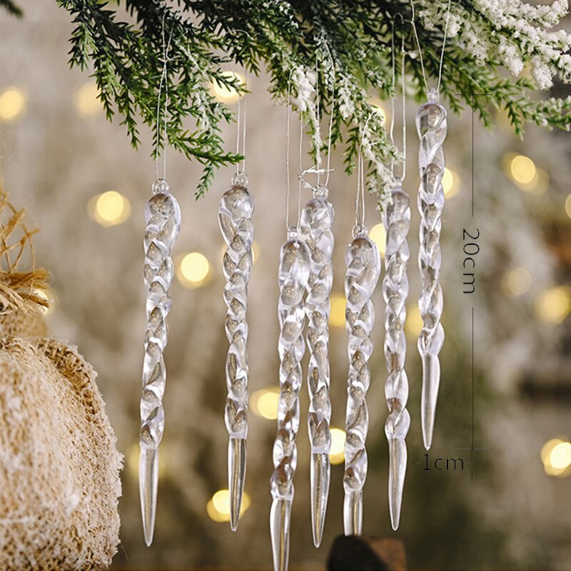 12-Piece Artificial Icicle Christmas Tree Decorations