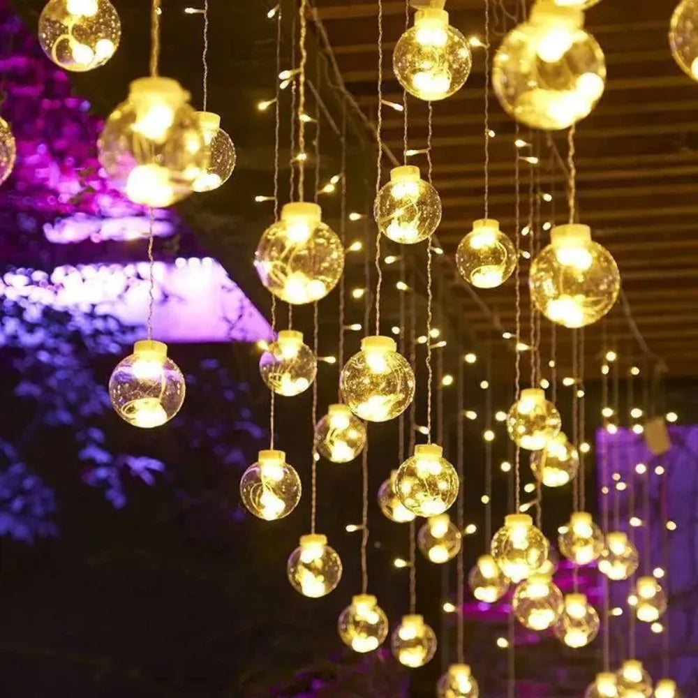 Solar-Powered Globe Pendant String Lights