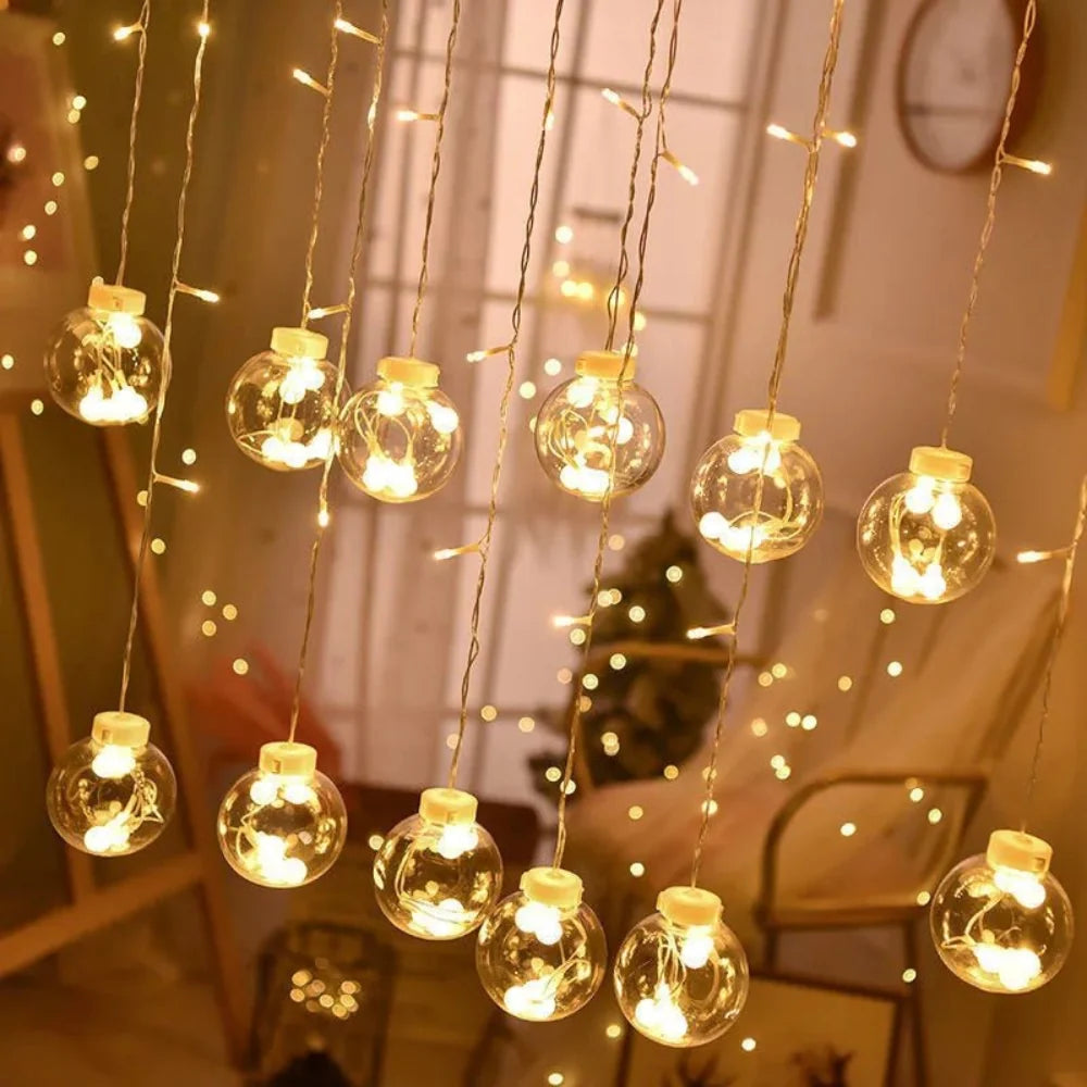 Solar-Powered Globe Pendant String Lights