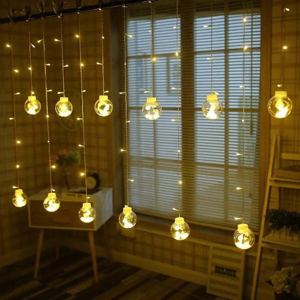 Solar-Powered Globe Pendant String Lights