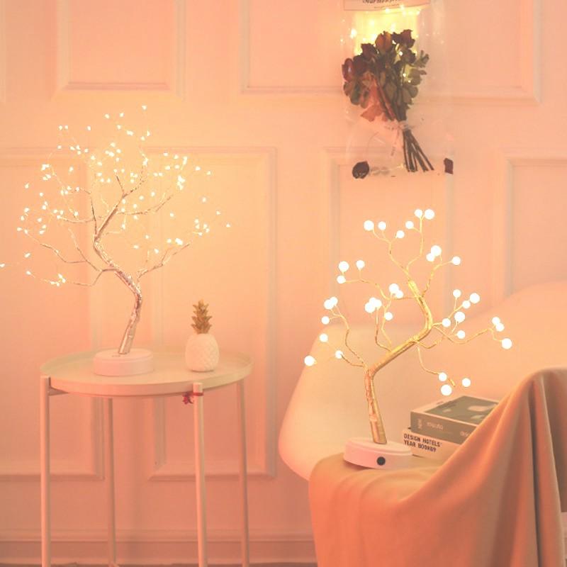 Copper Wire LED Tree Night Light