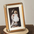 Brooks Tabletop Photo Frame, Vintage Wood and Brass Design