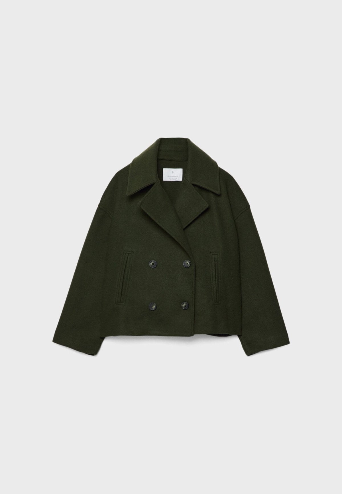 Tailored double-breasted jacket in green, styled view