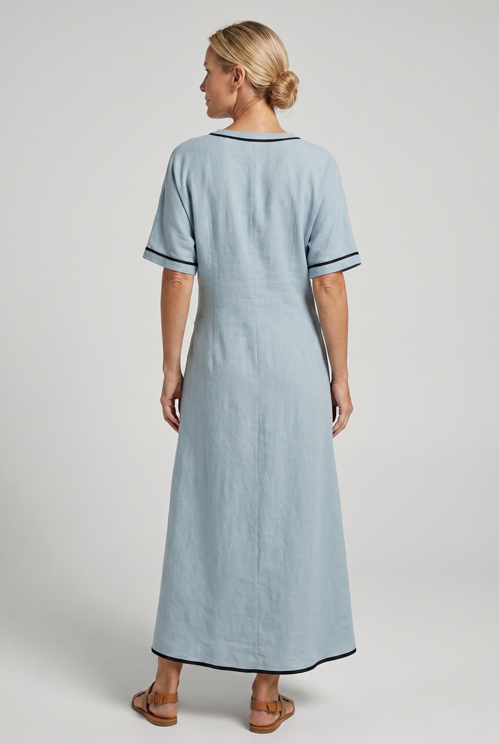 Twist front maxi dress, back view on model